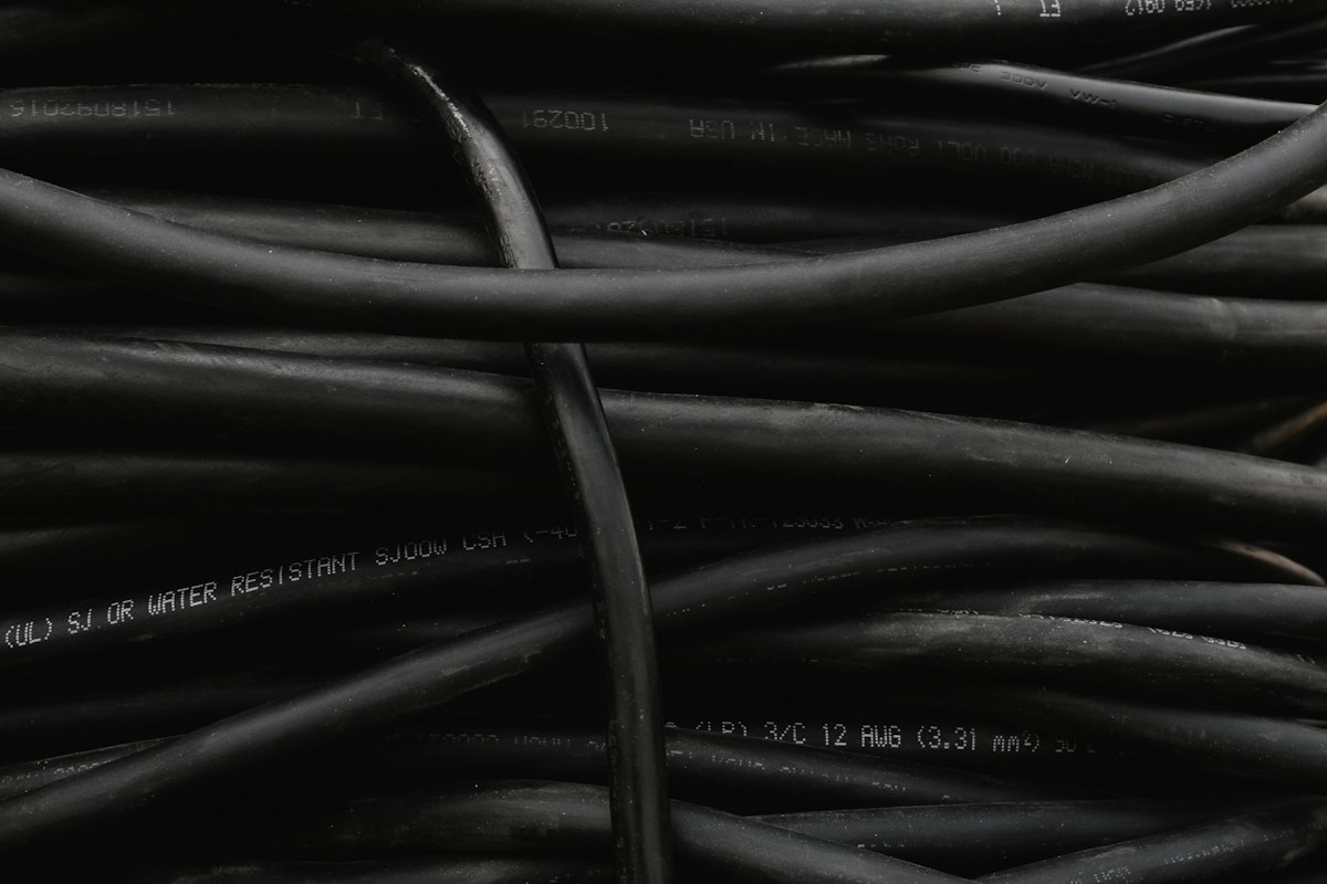 Patch cables connected in a network rack